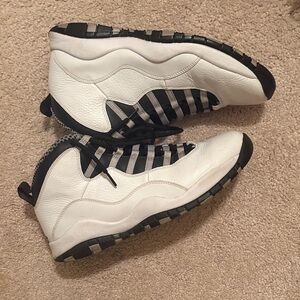 Jordan Retro 10z White and Black Athletic Sneakers